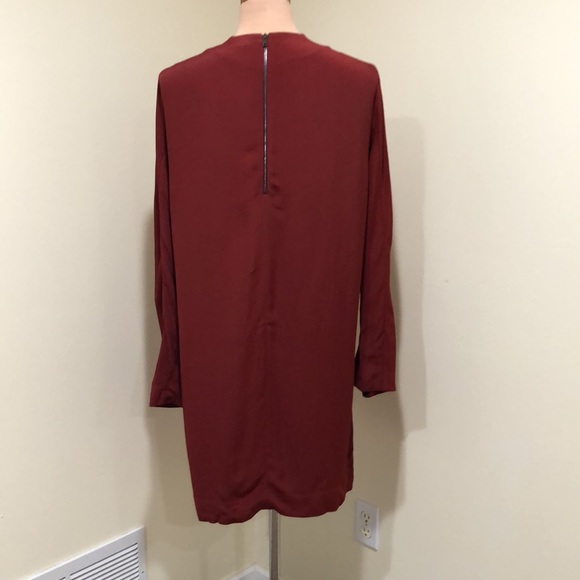 COS Sheath Dress Size 12 Dark Red Burgundy Long Sleeve - Picture 4 of 9